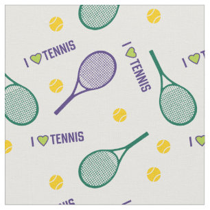 I Liebe Tennis auf Weiß 2 Stoff
