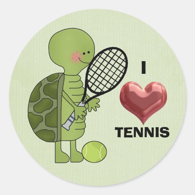 I Liebe Tennis Aufkleber (Vorderseite)