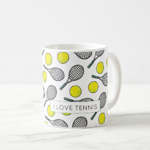I LIEBE TENNIS Balls Racquets Chic Sports Fun Kaffeetasse