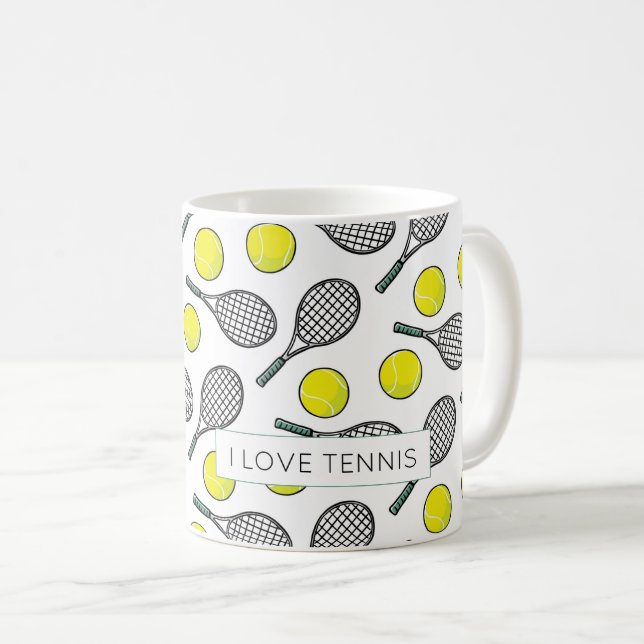 I LIEBE TENNIS Balls Racquets Chic Sports Fun Kaffeetasse