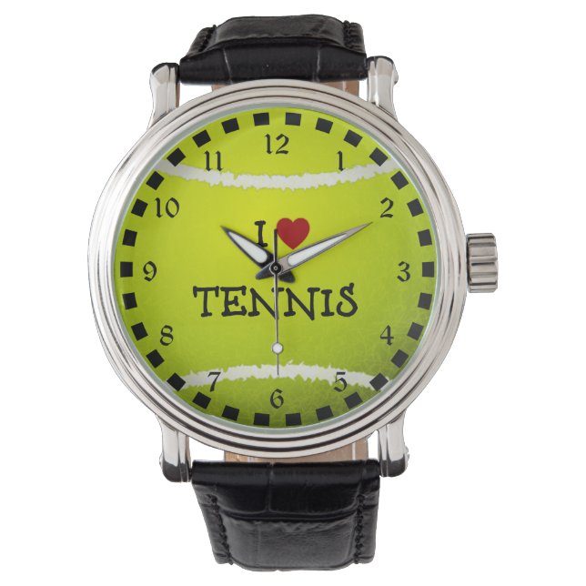 I Liebe Tennis, beliebtes Design Armbanduhr (Vorderseite)