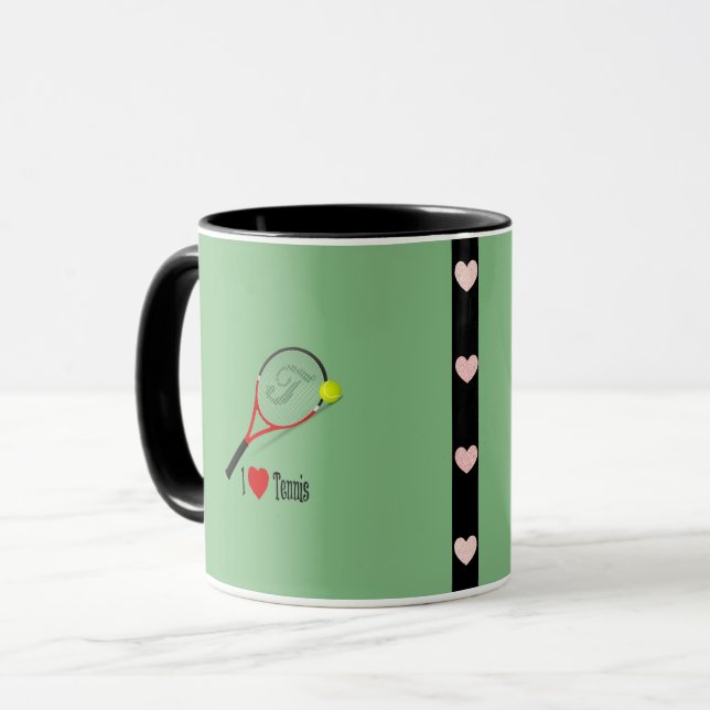 I Liebe Tennis, beliebtes Design Tasse (Vorderseite Links)