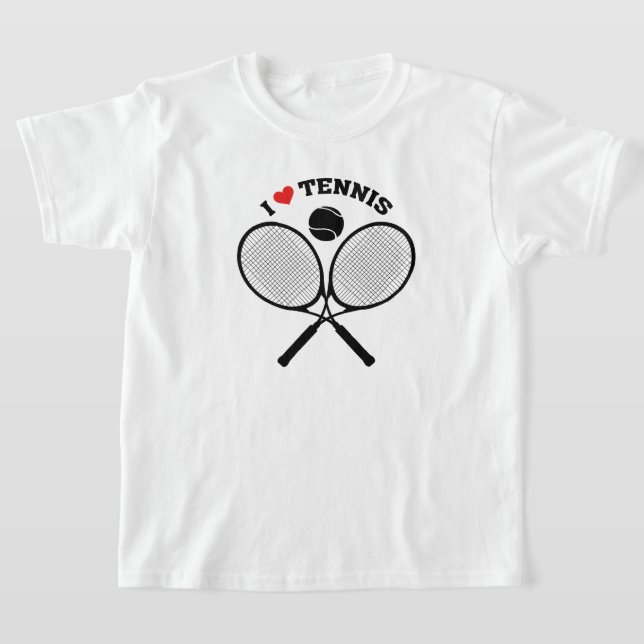 I Liebe Tennis Crossed Rackets Tennis T - Shirt (Ablage )