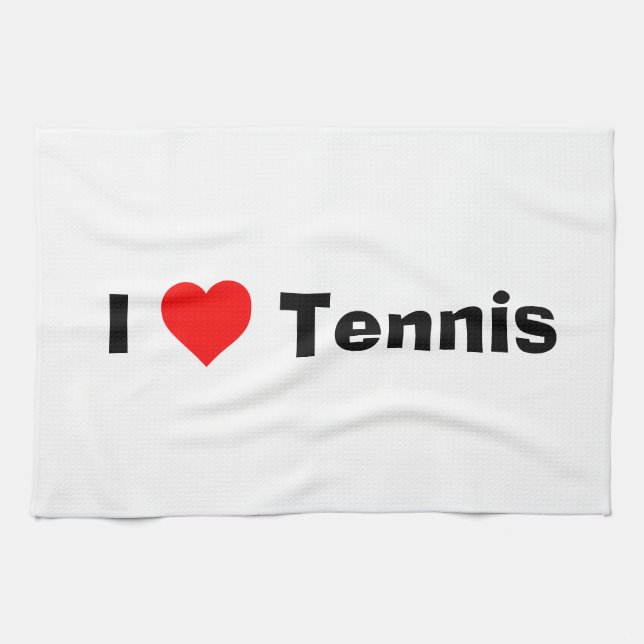 I Liebe Tennis Geschirrtuch (Horizontal)