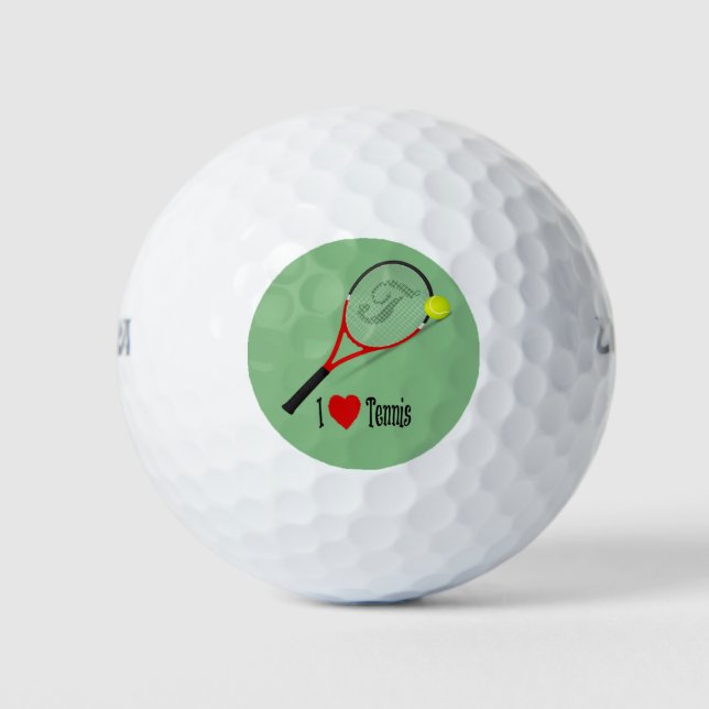 I Liebe Tennis Golfball (Vorderseite)