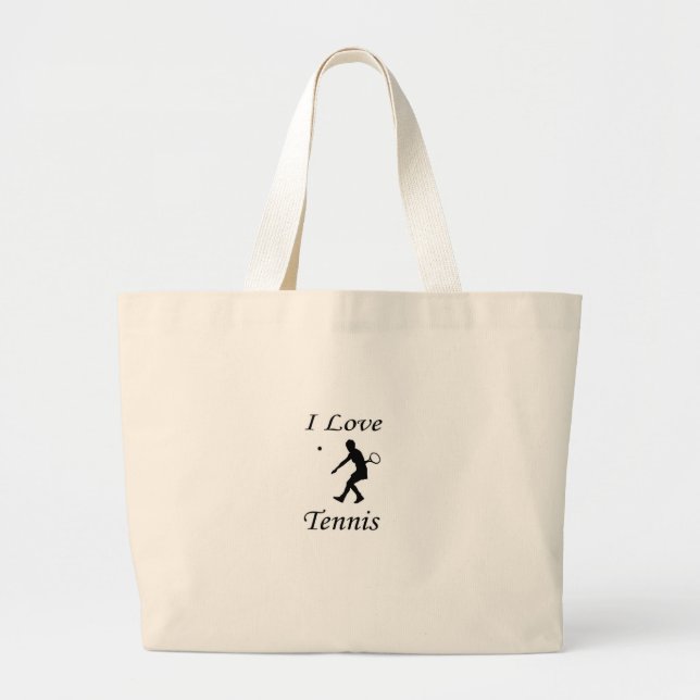 I Liebe Tennis Jumbo Stoffbeutel (Vorne)