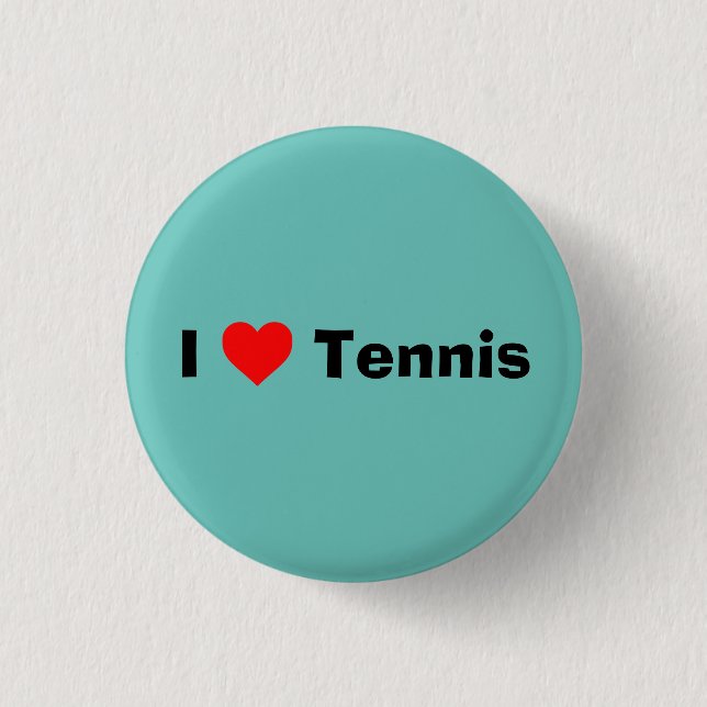 I Liebe Tennis Minze Green Button (Vorderseite)