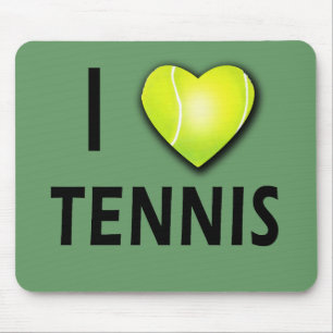 I Liebe-Tennis mit Tennis-Ball-Herzen Mousepad