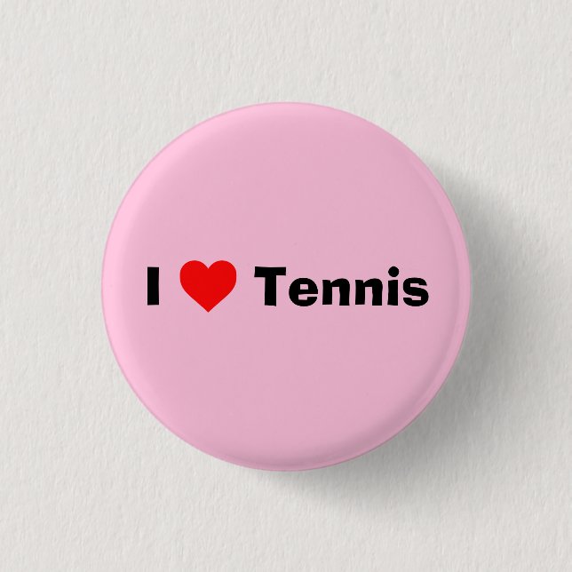 I Liebe Tennis Pastel Pink Button (Vorderseite)