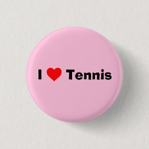 I Liebe Tennis Pastel Pink Button