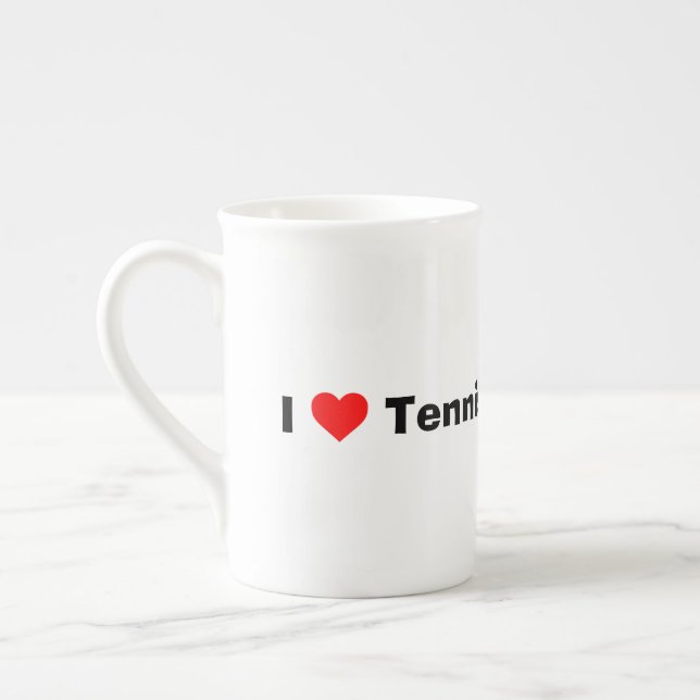 I Liebe Tennis Prozellantasse (Links)