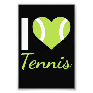 I Liebe Tennis Racket Ball Fotodruck