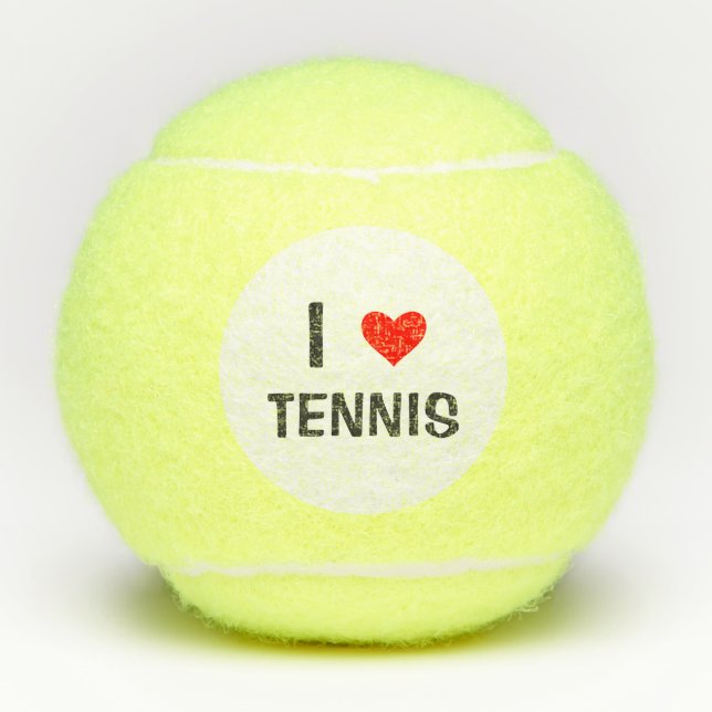 I Liebe Tennis Red Heart Sports Tennisbälle (Vorderseite)