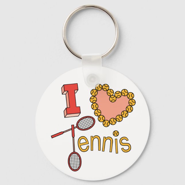 I Liebe Tennis Schlüsselanhänger (Vorderseite)