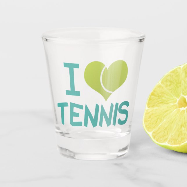 I Liebe Tennis Schnapsglas (Vorderseite)
