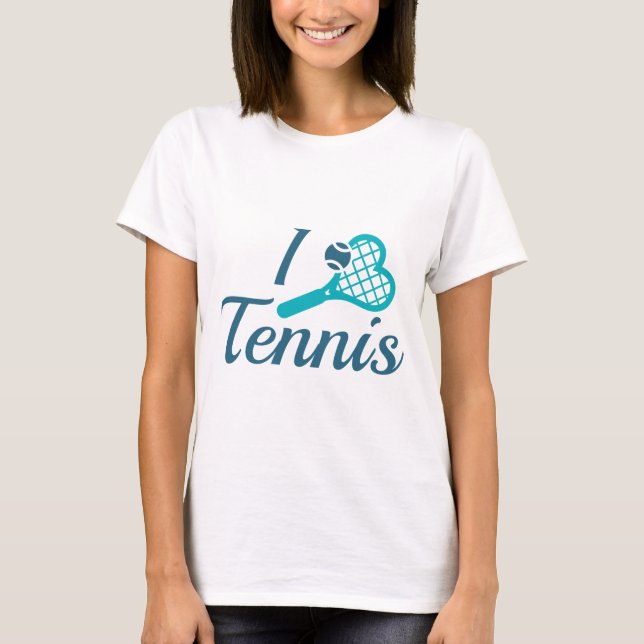 I Liebe Tennis T-Shirt (Vorderseite)