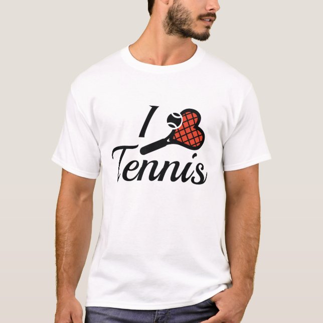 I Liebe Tennis T-Shirt (Vorderseite)