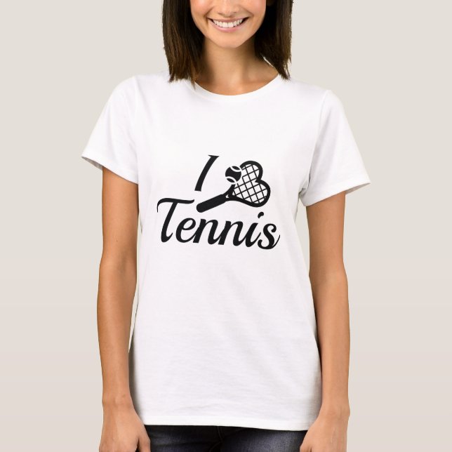 I Liebe Tennis T-Shirt (Vorderseite)