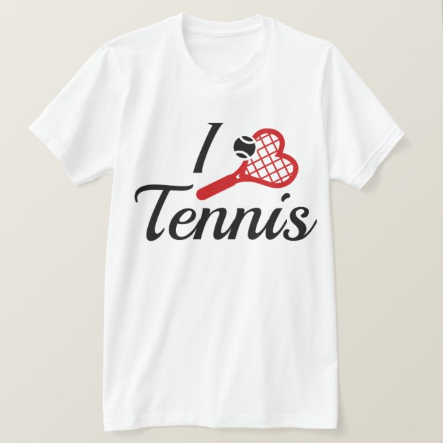 I Liebe Tennis T-Shirt (Design vorne)