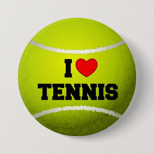 I Liebe Tennis - Tennisball - Gras Button (Vorderseite)