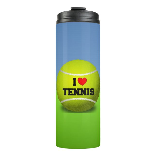 I Liebe Tennis - Tennisball - Gras Thermosbecher (Vorderseite)