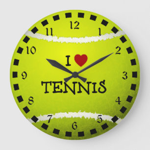 I Liebe Tennis - Tennisball Große Wanduhr