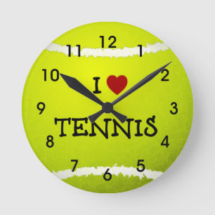 I Liebe Tennis - Tennisball Runde Wanduhr