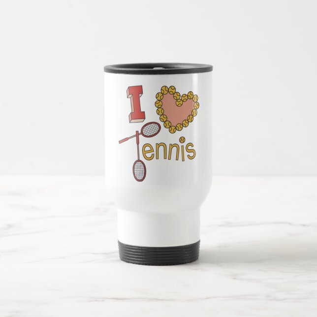 I Liebe Tennis Travel Mugs Reisebecher (Mittel)