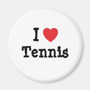 I Liebe Tennisherz personalisiert Magnet