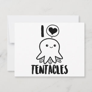 I Liebe Tentacles T - Shirt Niedliches Octopus-T-S Feiertagskarte
