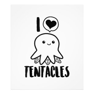 I Liebe Tentacles T - Shirt Niedliches Octopus-T-S Fotodruck