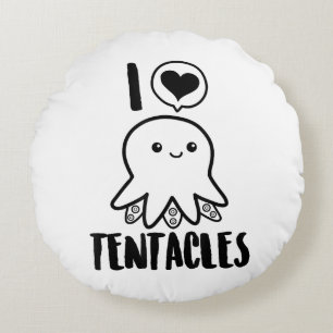 I Liebe Tentacles T - Shirt Niedliches Octopus-T-S Rundes Kissen