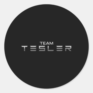 I Liebe Tesler Präsident Trump billigt Car Salesma Runder Aufkleber