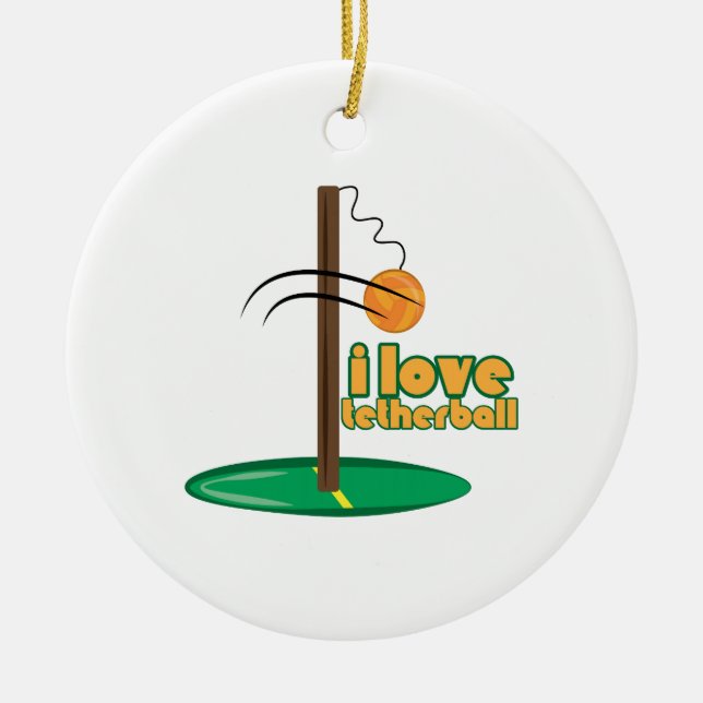 I Liebe Tetherball Keramik Ornament (Vorne)