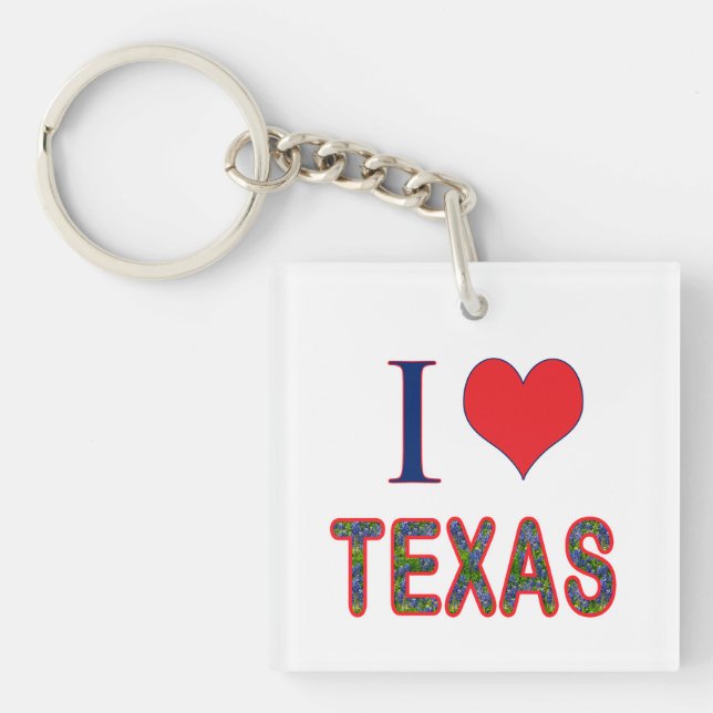 I. Liebe Texas Bluebonnet Schlüsselanhänger (Vorderseite)