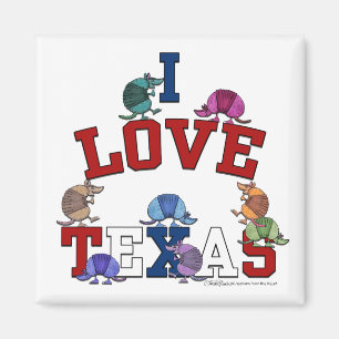 I Liebe Texas-Colorful Armadillos Magnet
