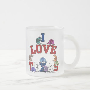 I Liebe Texas-Colorful Armadillos Mattglastasse