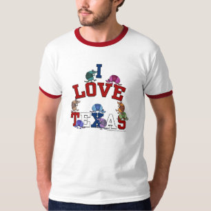 I Liebe Texas-Colorful Armadillos T-Shirt