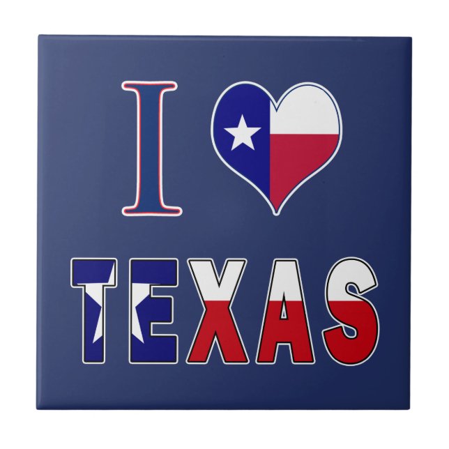 I Liebe Texas Flag Fliese (Vorderseite)