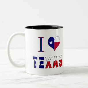 I Liebe Texas Flag Zweifarbige Tasse