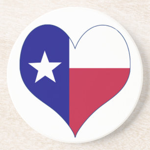 I Liebe-Texas-Flaggen-Herz Getränkeuntersetzer
