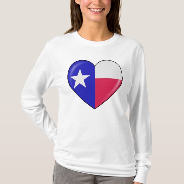 I Liebe Texas - Herz des patriotischen Texan T-Shirt (Vorderseite)