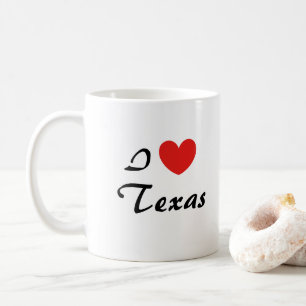 I Liebe Texas Herz Typografie Kaffee Tasse