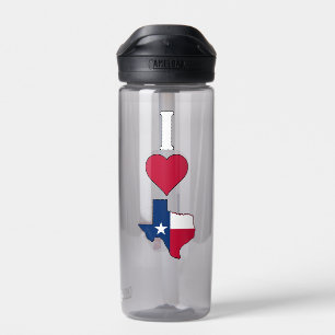 I Liebe Texas I Heart Lone Star Staat Karte Texan Trinkflasche