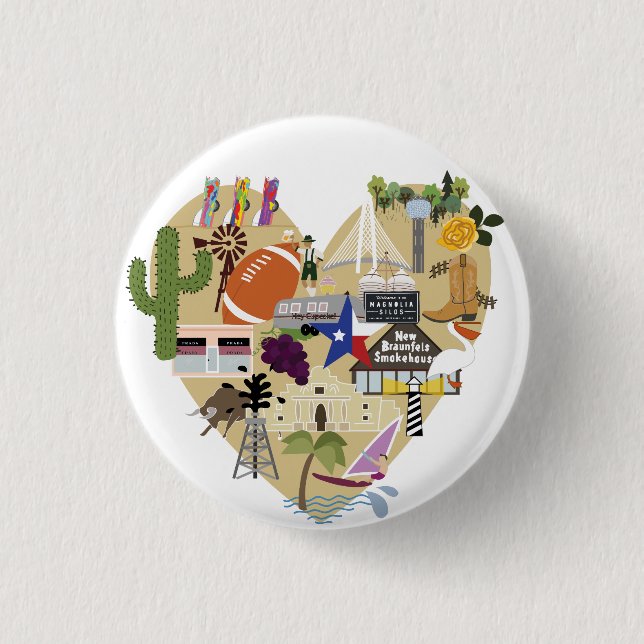 I Liebe-Texas-Knopf Button (Vorderseite)
