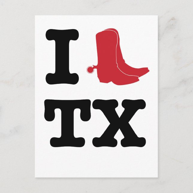 I Liebe Texas Postkarte (Vorderseite)