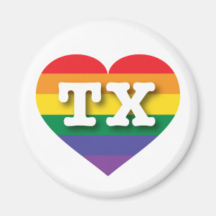 I Liebe Texas Rainbow Heart Magnet