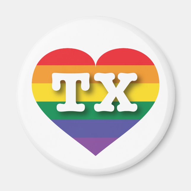 I Liebe Texas Rainbow Heart Magnet (Vorne)