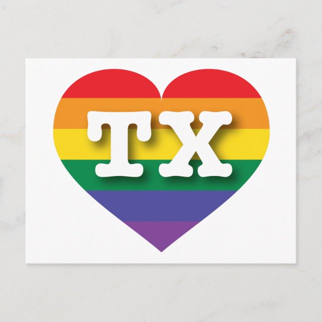 I Liebe Texas Rainbow Heart Postkarte (Vorderseite)