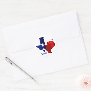 I Liebe Texas Runder Aufkleber